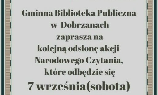 Zdjęcie do Narodowe Czytanie w Gminnej Bibliotece Publicznej w Dobrznach