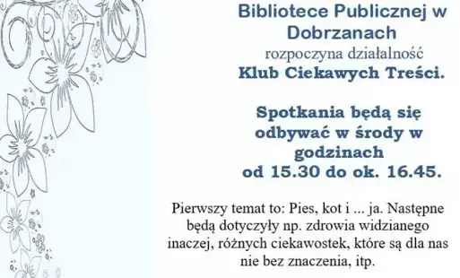 Zdjęcie do Zapraszamy na spotkanie w Bibliotece